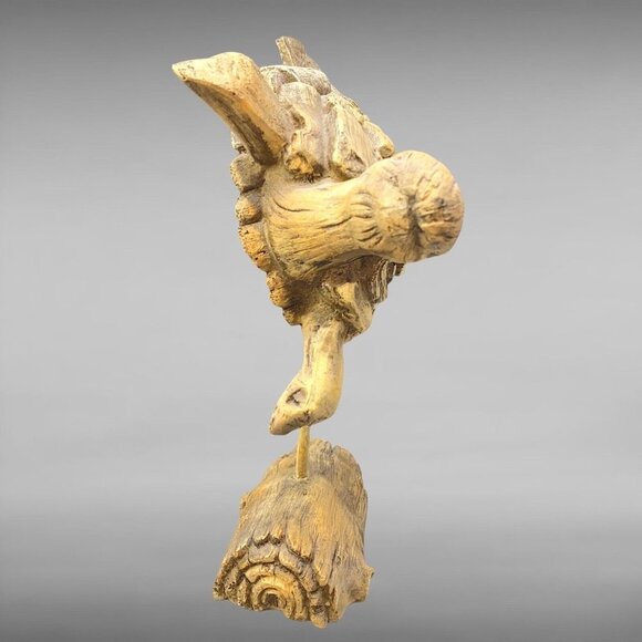 Sea Turtle On Driftwood Faux Wood Turtle On A Stand 10”T 9”W - Picture 4 of 8